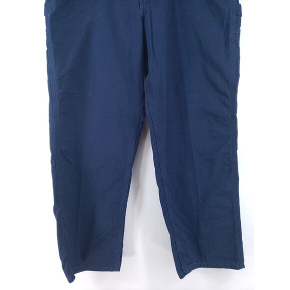 Carhartt Loose Fit Carpenter Pants Mens 42x30 Dark Blue Cotton Durable Workwear - Picture 6 of 10